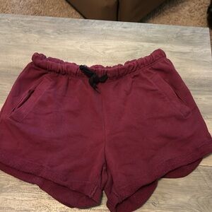 Pink shorts burgundy